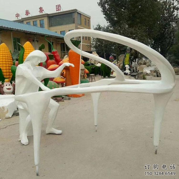 剪纸钢琴雕塑
