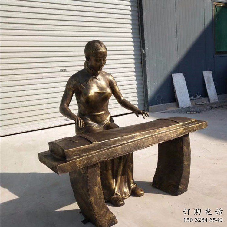 弹古筝雕塑承接，景区案例，民俗人物雕塑承接