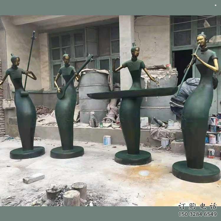 弹古筝雕塑供求，村标概念，民俗人物雕塑制作承接