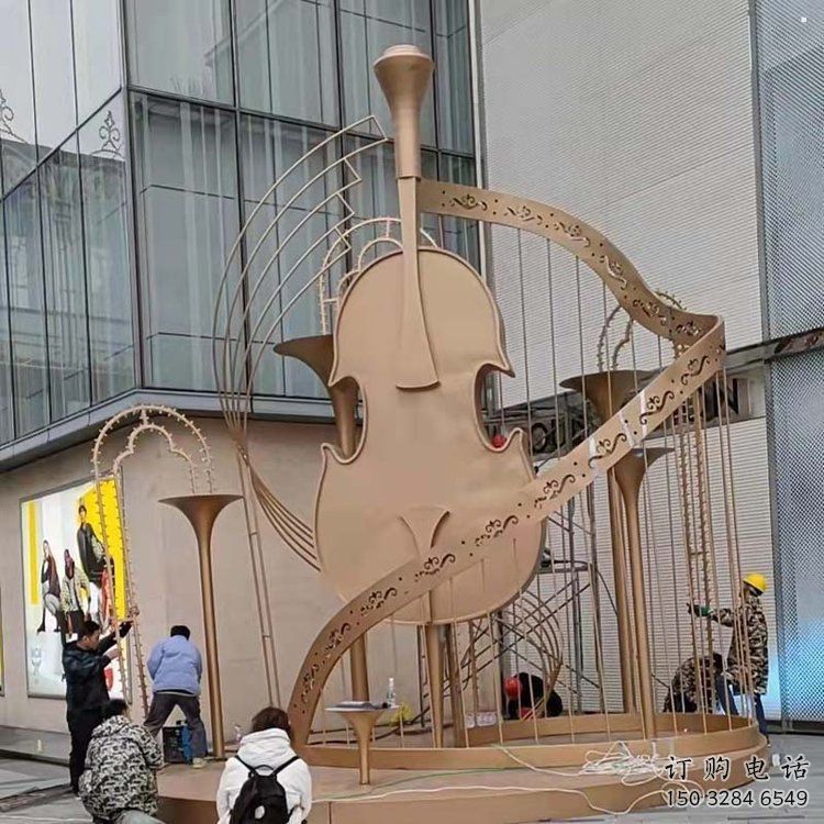 提琴雕塑优选,陆地摆件,不锈钢提琴雕塑制作承接 提琴雕塑优选,陆地摆件,不锈钢提琴雕塑制作承接