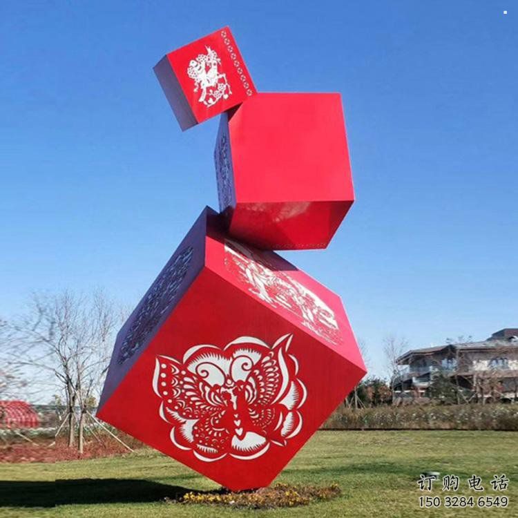 房地产立方体雕塑 房地产立方体雕塑