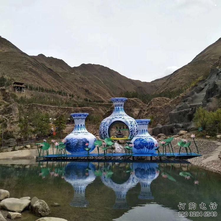 花瓶雕塑通用，街道标识，玻璃钢花瓶雕塑承接