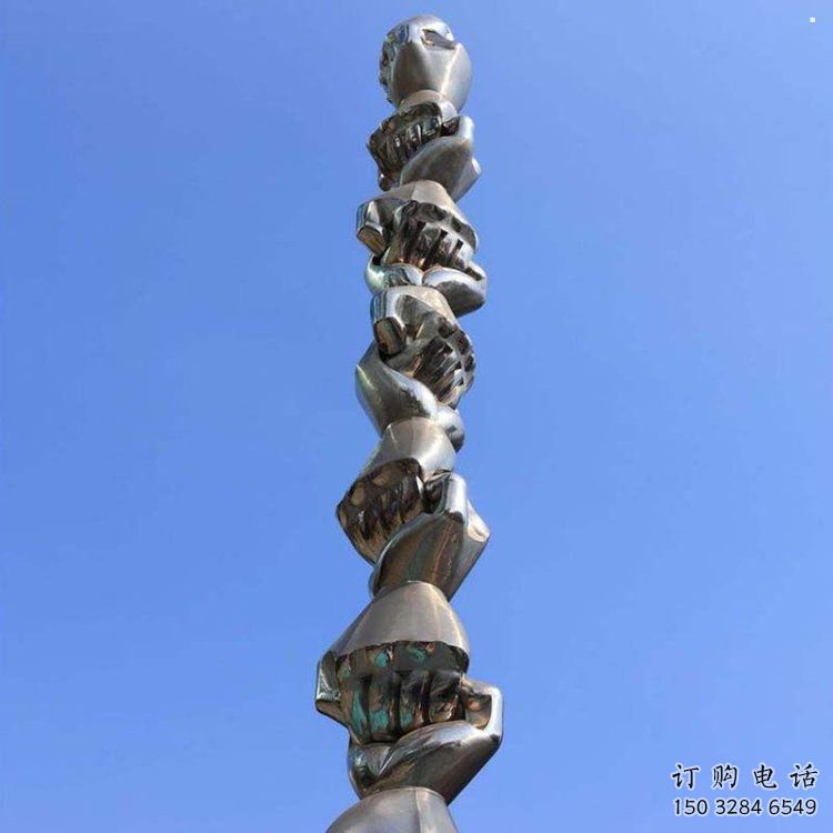 拳头雕塑专供，露天雕塑，不锈钢拳头雕塑厂家选用