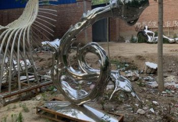 波浪雕塑展品，彩钢制作，不锈钢波浪雕塑精品