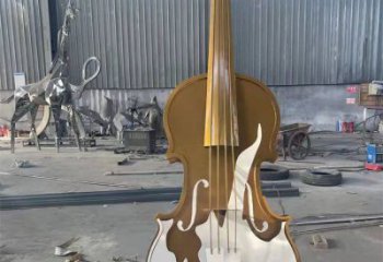 大提琴雕塑展品，室外软装，展示不锈钢大提琴雕塑订做