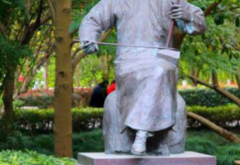 拉二胡雕塑专供，景区雕塑，仿古民俗人物雕塑提供