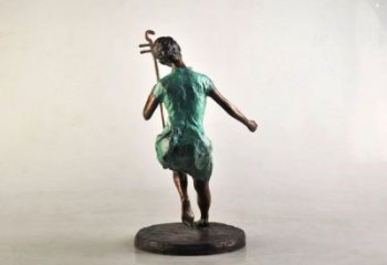 拉二胡雕塑专供，景观雕塑，小区民俗人物雕塑标准