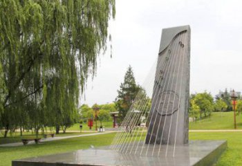 弹古筝雕塑定价，村标概念，公园雕塑景观选用