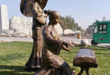 弹古筝雕塑供需，美陈雕塑，景观民俗人物雕塑承接