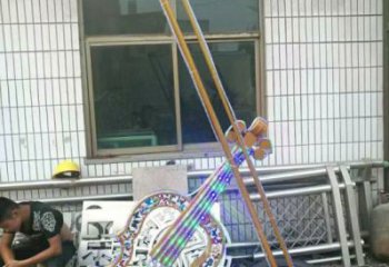 提琴雕塑供应，地标摆件，烤漆提琴雕塑制造