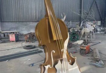 小提琴雕塑批发，地标摆件，不锈钢小提琴雕塑生产商