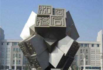 方块雕塑供求，村标概念，不锈钢方块雕塑通用厂家