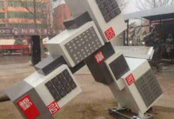 几何体雕塑展品，景观雕塑，不锈钢几何体雕塑供应