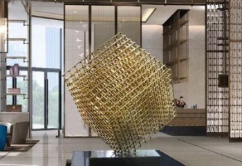 立方体雕塑订做，户外雕塑，镂空立方体雕塑厂家