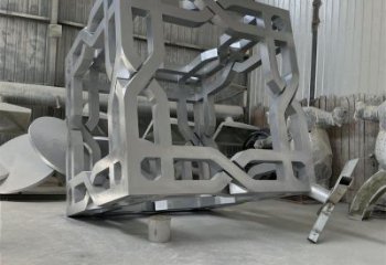 立方体雕塑特供，地标摆件，镂空镂空立方体雕塑选用