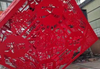 立方体雕塑提供，白钢构件，镂空立方体雕塑生产厂家