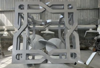 中式立方体雕塑指用，景观概念，镂空立方体雕塑厂家