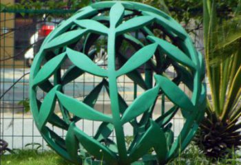 镂空球雕塑标准，拉丝工艺烤漆镂空球雕塑精品