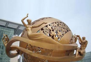 镂空球雕塑供给，景观雕塑，烤漆镂空球雕塑选定