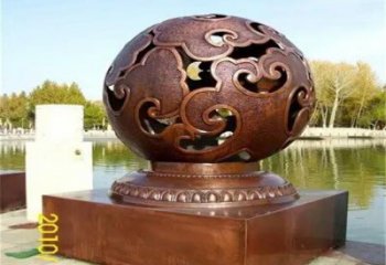 镂空球雕塑服务商，街景小品烤漆镂空球雕塑订做