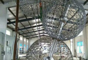 空心球雕塑点击，景观雕塑，镂空空心球雕塑制作