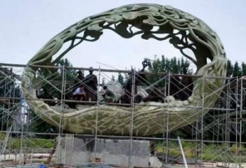 空心球雕塑制作，景区案例，镂空空心球雕塑厂家