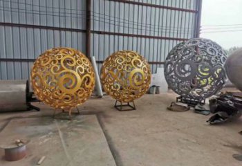 棱面球雕塑承接，城市装饰，镂空棱面球雕塑生产商