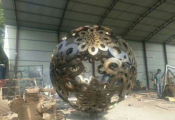 球体雕塑供应，花园小品，不锈钢球体雕塑展品