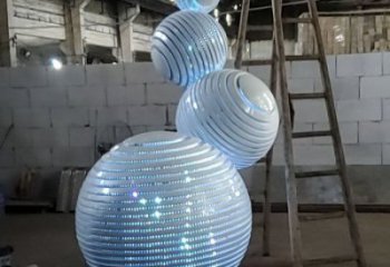 灯光球雕塑承接，城市雕塑，不锈钢灯光球雕塑精品