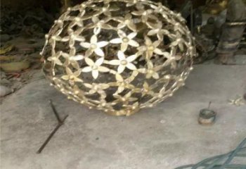 灯光球雕塑供需，室外软装，不锈钢灯光球雕塑制作