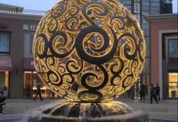 灯光球雕塑展品，钢管组合，不锈钢灯光球雕塑常用