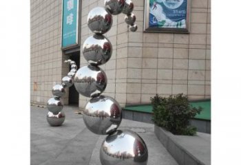 分子球雕塑供需，小区雕塑，不锈钢分子球雕塑制造