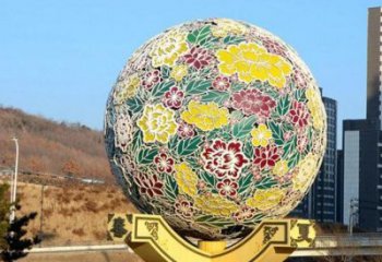 花球雕塑生产商，小区雕塑，筑不锈钢花球雕塑优价