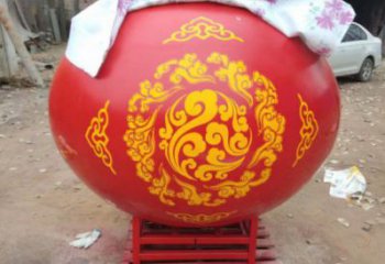 花纹球雕塑生产商，锻造工艺，不锈钢花纹球雕塑生产