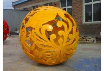 花纹球雕塑指用，小区雕塑，不锈钢花纹球雕塑制作