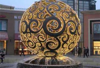 花纹球雕塑制造，中式工艺，不锈钢花纹球雕塑制造