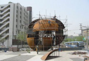 镂空球雕塑精选，彩钢制作，异形镂空球雕塑工厂