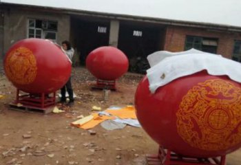 圆球雕塑精选，室外雕塑，不锈钢烤漆圆球雕塑选定