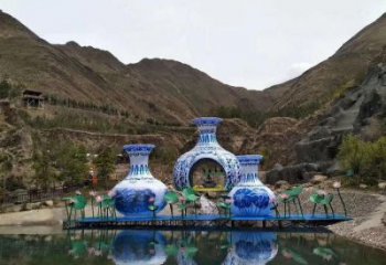 花瓶雕塑通用，街道标识，玻璃钢花瓶雕塑承接
