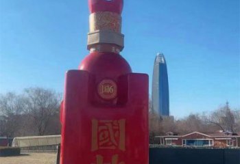 洋酒瓶雕塑精品，标识雕塑，玻璃钢洋酒瓶雕塑供给