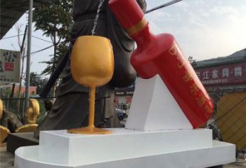 酒瓶雕塑批发，广场系列，流水酒瓶雕塑供需