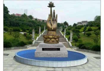 手拈花雕塑生产，城市装饰，不锈钢手拈花雕塑选定