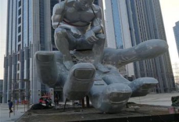 沉思者雕塑厂家，锻造工艺，手托沉思者雕塑承接