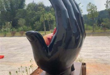 火球雕塑特供，标识雕塑，玻璃钢手托火球雕塑生产