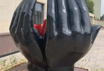 火球雕塑选用，美陈雕塑，铸铜手托火球雕塑厂家