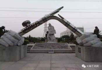 手握钢笔雕塑，标识雕塑，不锈钢手握钢笔雕塑厂家