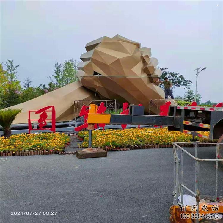几何握手雕塑 几何握手雕塑