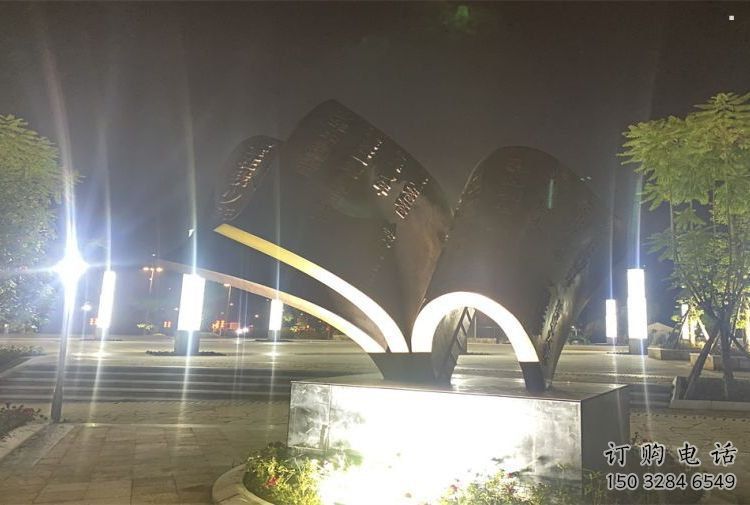 铜书籍雕塑指用，小区摆件，铜书籍雕塑制作厂家