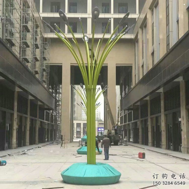 灯光树雕塑承接，美陈雕塑，灯光蘑菇树雕塑定制厂家