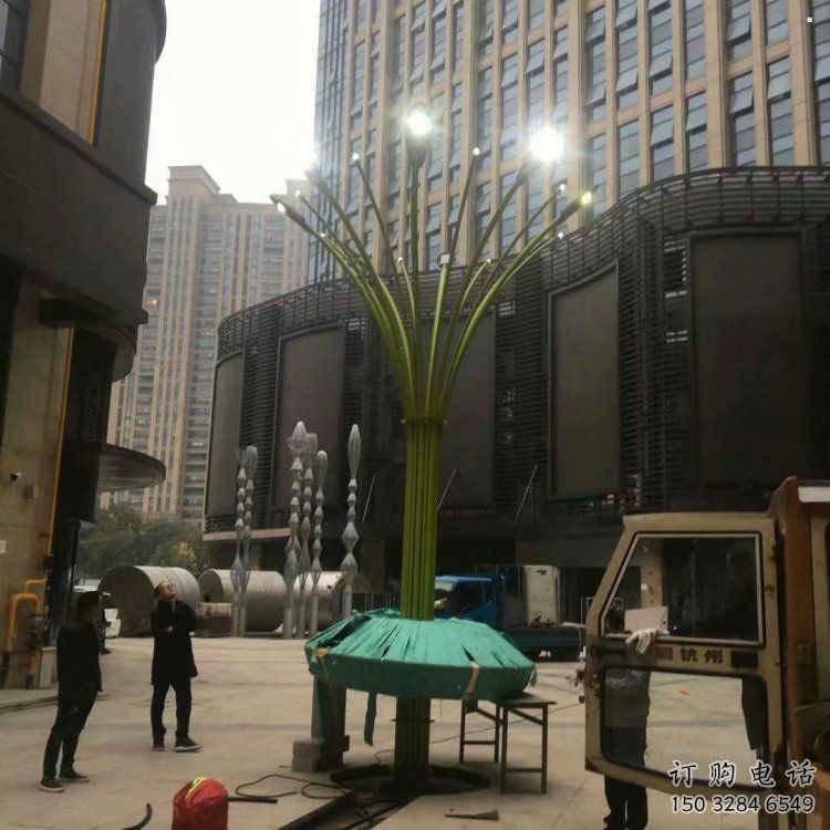 灯光树雕塑选定，景观雕塑，灯光蘑菇树雕塑生产商